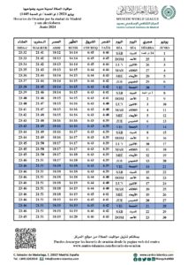 Lee más sobre el artículo Horario de oración – Junio 2024